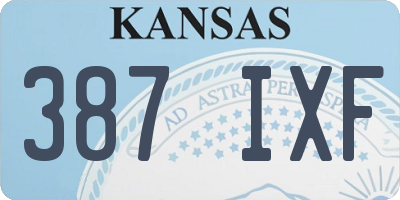 KS license plate 387IXF