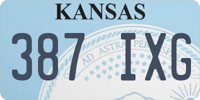 KS license plate 387IXG