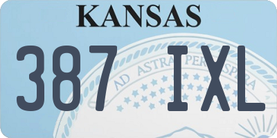 KS license plate 387IXL