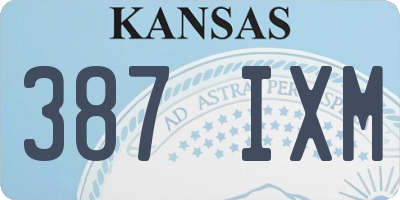 KS license plate 387IXM
