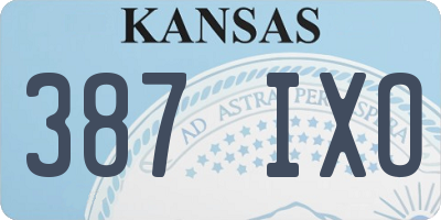 KS license plate 387IXO