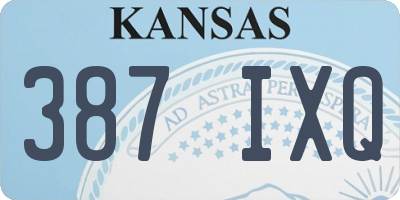 KS license plate 387IXQ