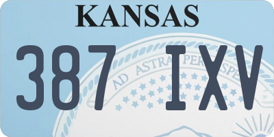 KS license plate 387IXV