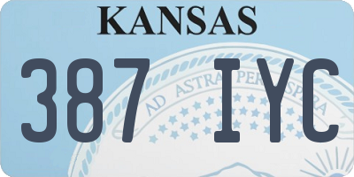 KS license plate 387IYC