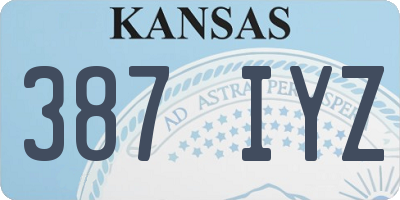 KS license plate 387IYZ