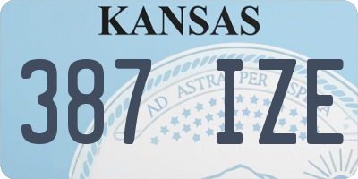 KS license plate 387IZE