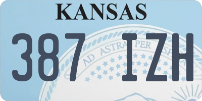 KS license plate 387IZH