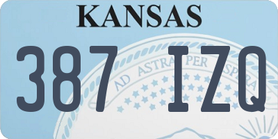 KS license plate 387IZQ