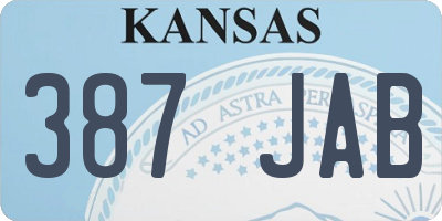 KS license plate 387JAB