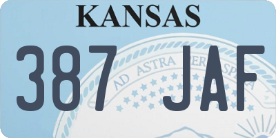 KS license plate 387JAF