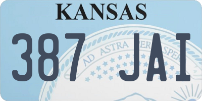 KS license plate 387JAI