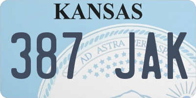 KS license plate 387JAK