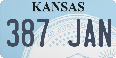 KS license plate 387JAN