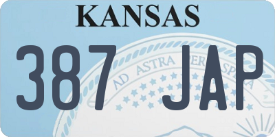 KS license plate 387JAP