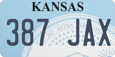 KS license plate 387JAX