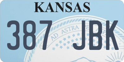 KS license plate 387JBK