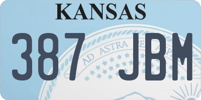 KS license plate 387JBM