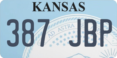 KS license plate 387JBP