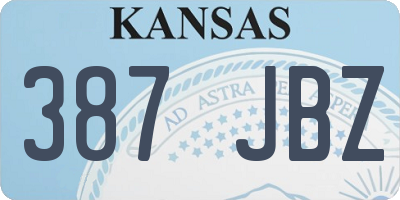 KS license plate 387JBZ