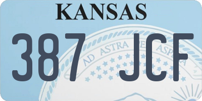 KS license plate 387JCF