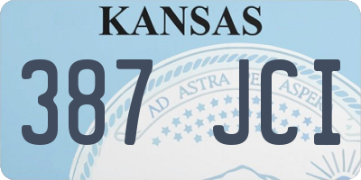 KS license plate 387JCI