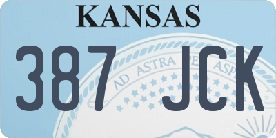 KS license plate 387JCK