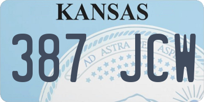 KS license plate 387JCW