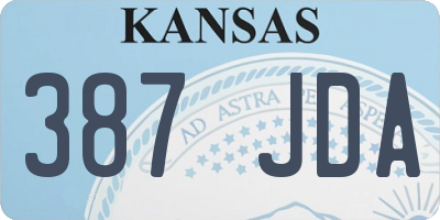 KS license plate 387JDA