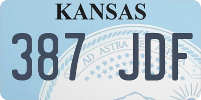 KS license plate 387JDF