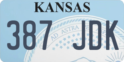 KS license plate 387JDK