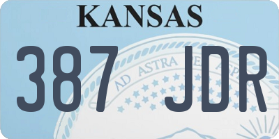 KS license plate 387JDR