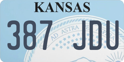 KS license plate 387JDU