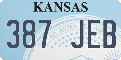 KS license plate 387JEB