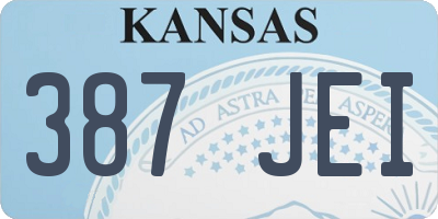 KS license plate 387JEI