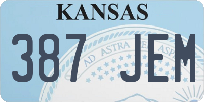 KS license plate 387JEM