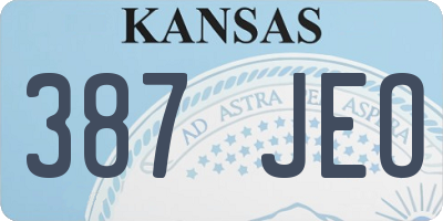 KS license plate 387JEO
