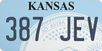 KS license plate 387JEV