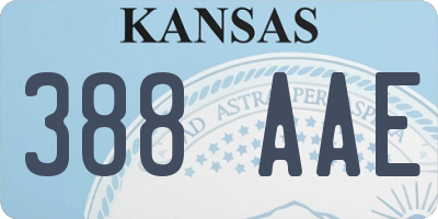 KS license plate 388AAE