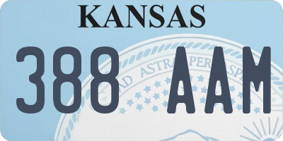 KS license plate 388AAM