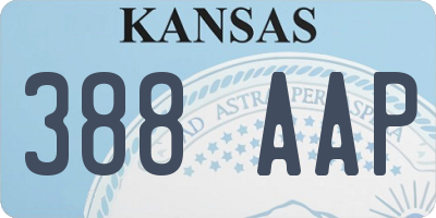 KS license plate 388AAP