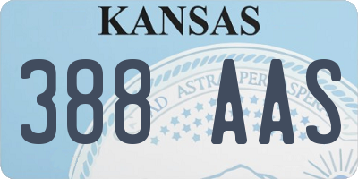 KS license plate 388AAS