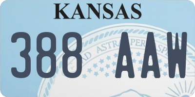 KS license plate 388AAW