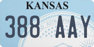 KS license plate 388AAY
