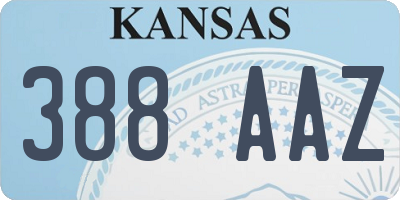 KS license plate 388AAZ
