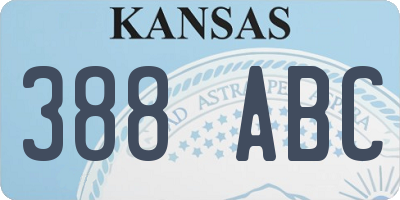 KS license plate 388ABC