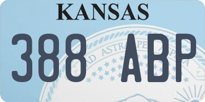 KS license plate 388ABP