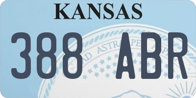 KS license plate 388ABR