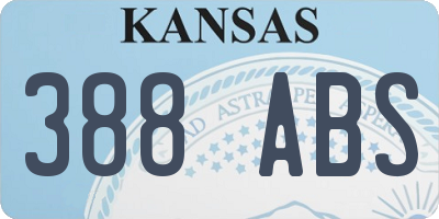 KS license plate 388ABS