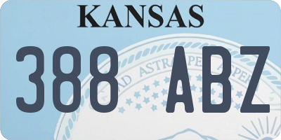 KS license plate 388ABZ