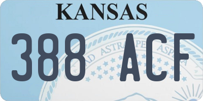 KS license plate 388ACF